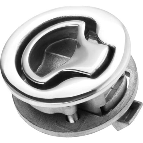 1Pc 2 inch Round Marin Stainless Steel Hatch Latches Turning Lock Flush Pull Latch Hatch Lift Handle Buckle for Boats Yacht