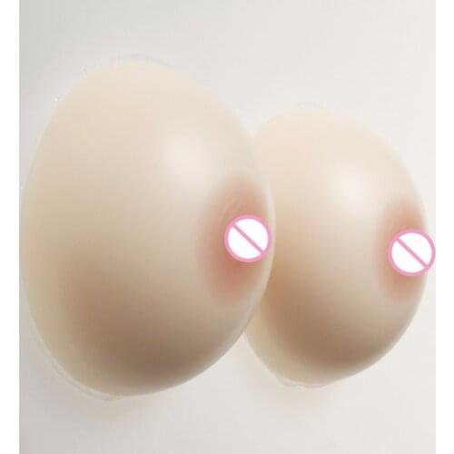 1000g/pair Round Silicone Boobs Enhancer Shemale Drag Queen Transgender Crossdresser Silicone Breast Forms White/Beige/Brown