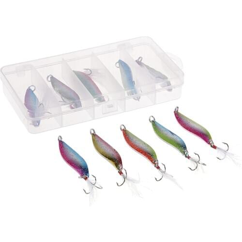 10x Spoon Fishing Lure Trout Lure Paillette Hard Bait Wobblers Sequins Baits Fishing Lures for Fishing