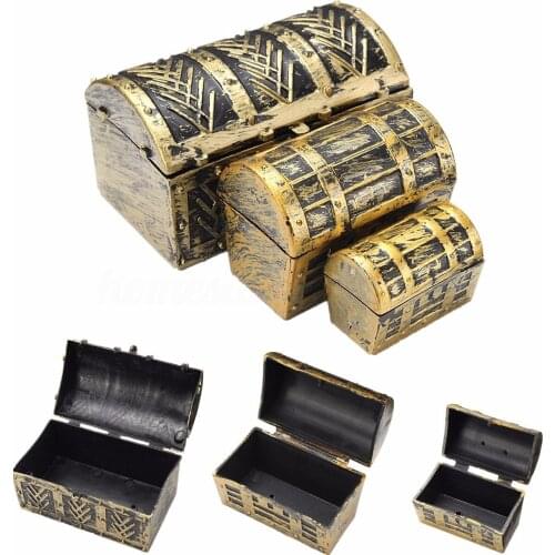 3 Size Pirate Jewelry Storage Box Case Holder Vintage Mini Treasure Chest Gift