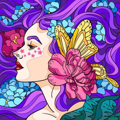 5D DIY Poured Glue Diamond Painting Kits Scalloped Edge Oil Painting Type Unique Handcraft Gift Home Wall Decoration Soft Canvas