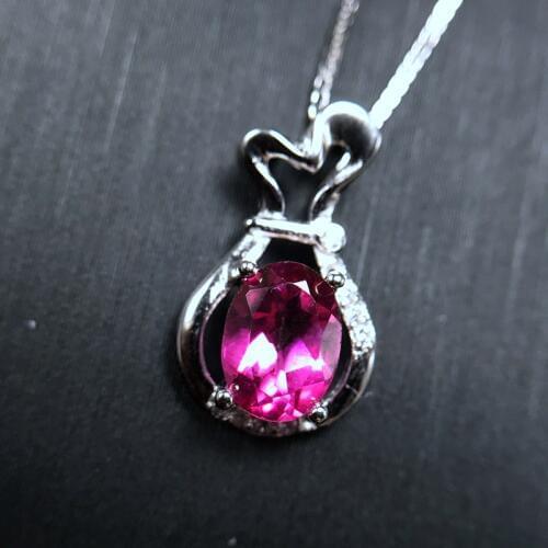 Shop promotion super low price 925 Sterling Silver Natural Topaz Necklace hot item including certificate package and mail red ge