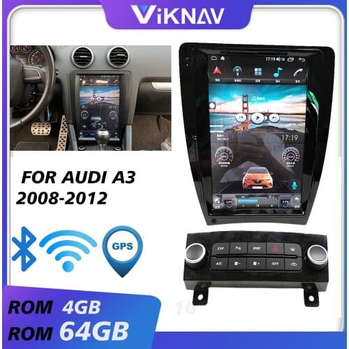 Car gps video multimedia player for Audi A3 2008 2009 2010 2011 2012 android auto radio car audio tape recorder vertical screen