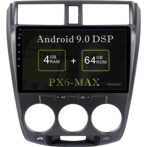 KOOCAVS 10.2" IPS Android 9.0 Car GPS Radio Player for Honda City 2008 2009 2010 2011 with 4GB+64GB Stereo Multimedia Headunit