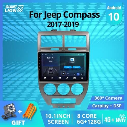 2DIN Android10.0 Car Radio For Jeep Compass 2017-2019 GPS Navigation Auto Radio DSP Stereo Receiver Car Receiver NO 2DIN DVD IGO