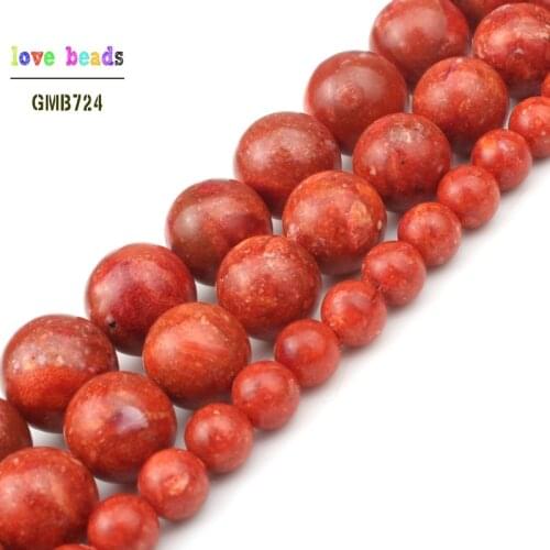 Natural Grass Red Coral Beads 6/8/10/12/14/16mm pick size 15inche/strand Fashion Jewelry Beads For Jewelry Making (F00577)