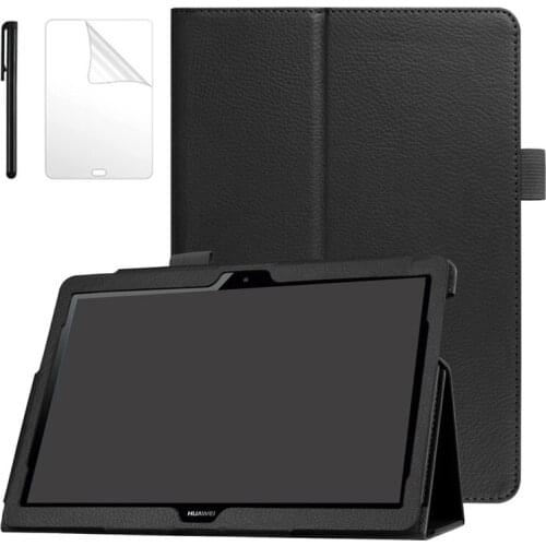 For Huawei MatePad T10S T10 T8 2020 T5 T3 M5 lite 8 10 Case Litch Tablet Cover For Huawei M6 M5 8.4 10.8 inch 2019 Cases +Film