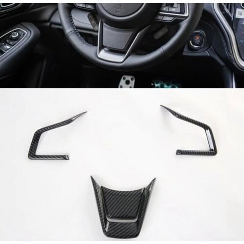 Car Steering Wheel Cover Frame Trim Insert Sticker Button Switch Covering Frame Accessories for Subaru Outback 2021 2022