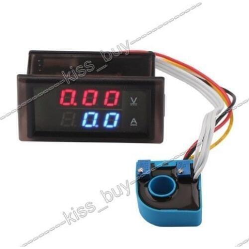 DC 600V ±300A Dual display Digital Voltmeter Ammeter LED Battery Monitor Voltage Current + Hall sensor meter FOR 12V 24V CAR
