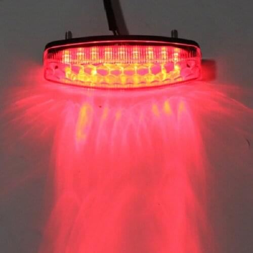 Dolity LED Motorcycle ATV Dirt Bike Brake Stop Running Tail Light Universal 12V Red 3 Wire Plug