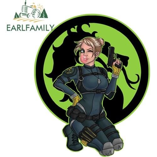 EARLFAMILY 13cm x 10.4cm for Cassie Cage Girl Sticker Personality Creative VAN Stickers DIY Occlusion Scratch Waterproof Decal