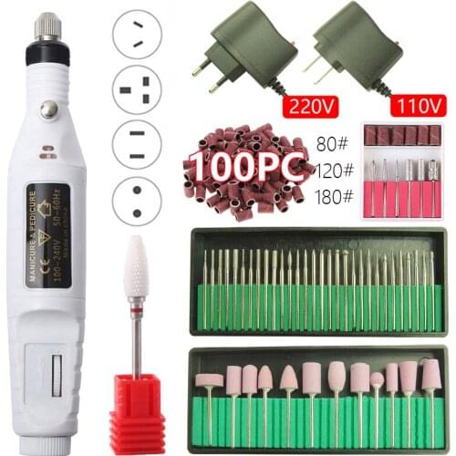 Electric Manicure Machine Professional Nail Drill Machine Kit Ceramic Nail File Manicure Pedicure Nail Art Nail Polishing Tool