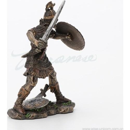 Viking warrior The left hand holds the shield Fife home Factory Statue Figure sculpture Home factory accessories