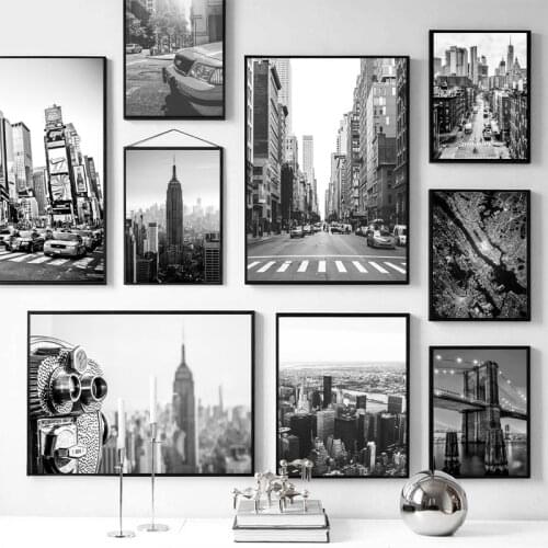 New York City Canvas Painting Posters and Prints Black and White Wall Art Pictures Living Room Decoration Painting Home Decor