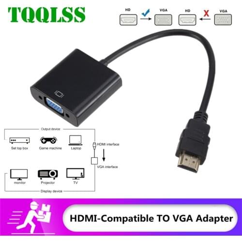 HDMI-compatible to VGA Adapter Cable Digital to Analog 1080P Video HDMI-compatible to VGA Converter for HDTV PC Laptop Projector