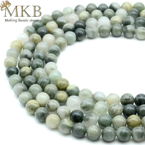 Natural Green Grass Agates Stone Round Beads For Jewelry Making 4 6 8 10mm Gem Beads Diy Bracelet Necklace Wholesale