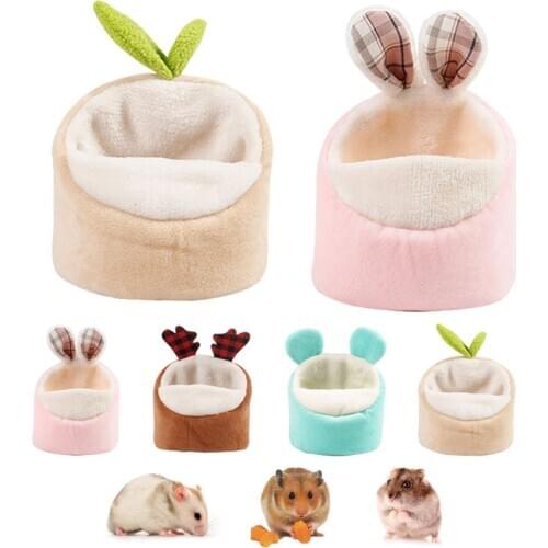 Cute Small Pet Mini Cage Bed Small Animal Hamster Bed House Summer Winter Nest House Guinea Pig Winter Hedgehog Chinchilla