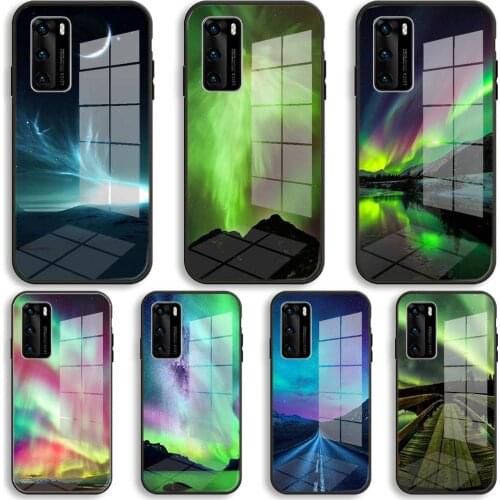 Aurora Soft Glass Cases For Huawei P40 P30 P20 Pro Lite Plus P30lite P40lite E P Samrt 2020 Luxury Cover