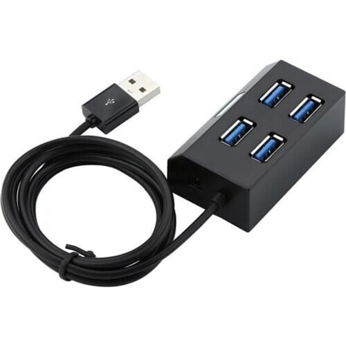 New Portable Independent LED Light 4 Port USB 2.0 Hub Splitter for Phone Tablet PC USB Hubs