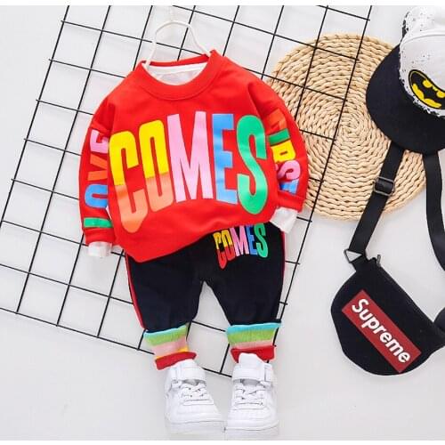 Girls Clothing Letter Pattern Girl Clothes Patchwork Kids Girls Clothes Spring Autumn Childrens Sports Suit