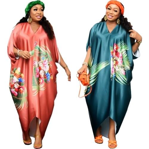 African Dress Plus Size Clothing Bat Sleeve Dress For Women African Clothes Dashiki Vestidos Robe Africaine Partyclub Spring