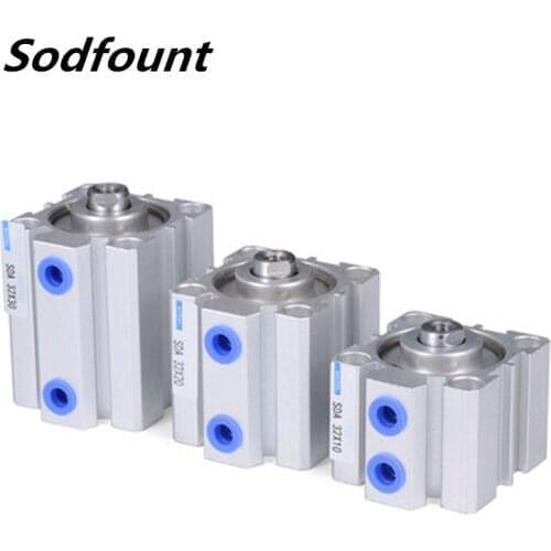 SDA Type Bore 25mm stroke 5/10/20/25/30/40/50mm double acting SDA20 compact air pneumatic piston cylinder Female