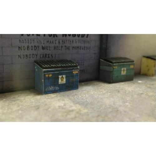 1:64 Scale Resin Die-casting Dustbin/industrial Dustbin Model Car Scene Model Scene Layout Collection Decorative Toys