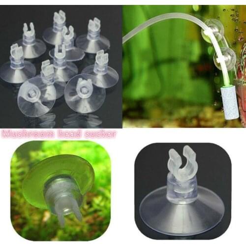 10pcs new transparent mushroom head suction cup cup buckle aquarium fish tank suction cup heating suction cup