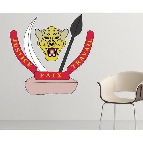 Congo National Emblem Country Symbol Mark Pattern Removable Wall Sticker Art Decals Mural DIY Wallpaper for Room Decal