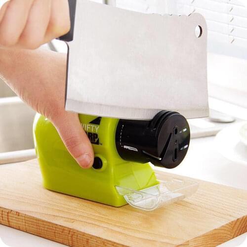 Swifty Sharp Multi-functional Electric Knife Grinder Sharp-edged Tool Grinding Stone PP Material Green