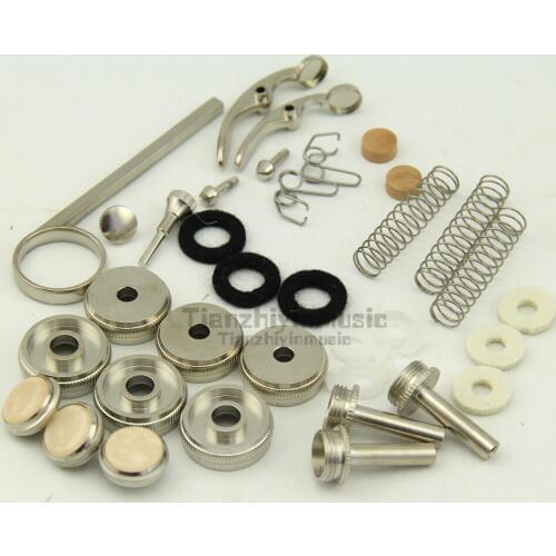 1set New trumpet Repair parts Top valve cap /Finger Button/Stem/Bottom Valve cap