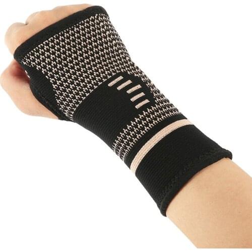 1pc Copper Wrist Hand Brace Support Sprain Arthritis Sleeve Bandage Wrap Wrist Support Band Unisex S/M/L Relieves Pain
