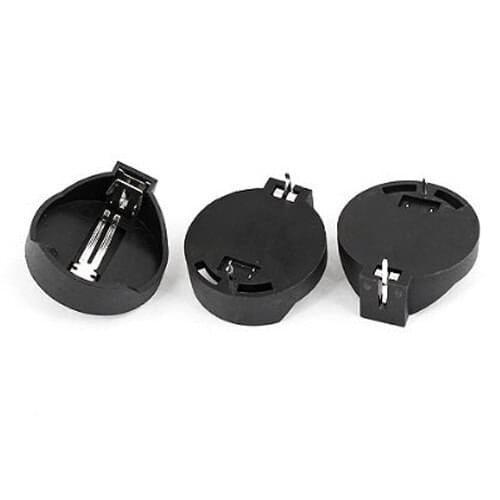 10pcs Black Round Button Battery Holder Case for CR2032 2016 2025