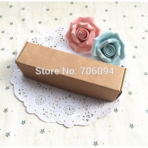 12.8x3.2x3cm Jewerly kraft paper box custom box logo Brown gift craft paper box,100pcs/lot