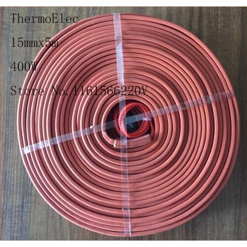 15x5000mm 400W 220V High quality flexible Silicone Heating belt heat tracing belt Silicone Rubber Pipe Heater waterproof