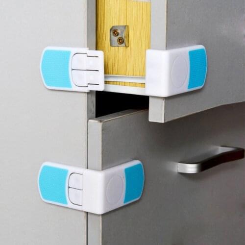 4 Pcs/Set Plastic Baby Safety Protection Lock Household Kids Anti-Pinch Drawer Door Cabinets Boxes Locks Baby Care Accessories