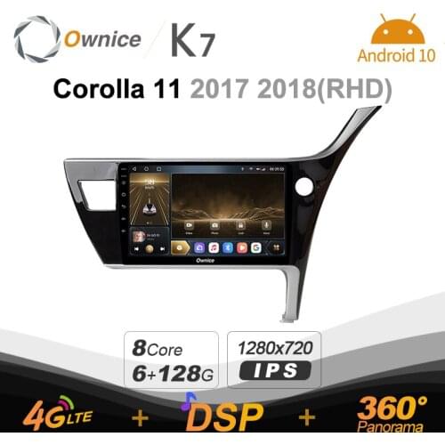 720P K7 6G+128G Car Radio for Toyota Corolla 11 2017 2018 android 10.0 BT 5.0 support Interior Atmosphere Lamp 360 4G 1280*720