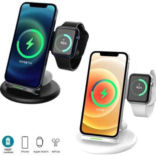 Wireless Charger 3 in 1 Magnetic 15W Fast Charging Station F8 with Safty Protection Compatible for Apple Sumsung Watch Earphones