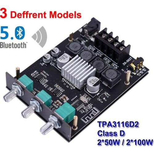 Bluetooth 5.0 100W+100W Tone TPA3116D2 Class D HiFi Stereo Audio Digital Power Amplifier Board Home Theater Equalizer Amp