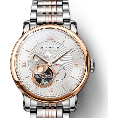 Wrist watch men,mens automatic watches LOBINNI man luxury brand mechanical self wind wristwatch switzerland relogio waterproof