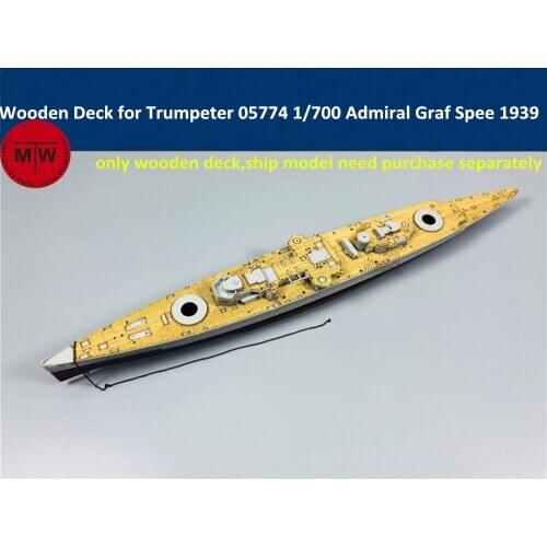 1/700 Scale Wooden Deck for Trumpeter 05774 German Admiral Graf Spee Battleship Model Kits