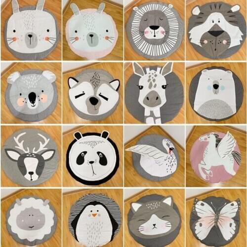 Pure Cotton Animal Shape Baby Crawling Mat Children Circular Floor Carpet Game Rug Pad Коврик Для Ванны Напольный سجاده صلاه