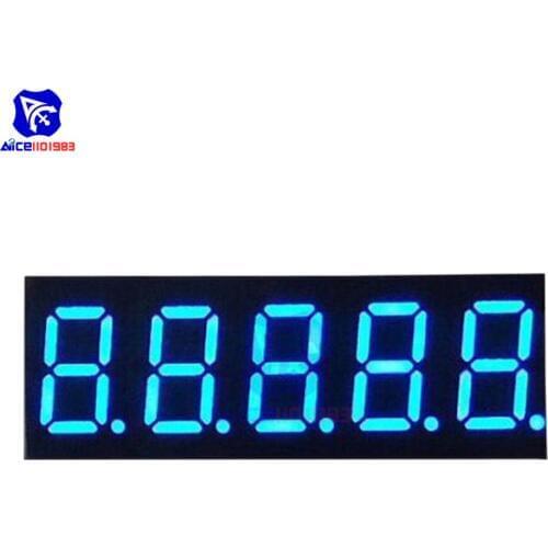 Diyamore 0.36 inch 5 Bits Digit LED 7 Segment Common Cathode Digital Tube Blue LED Digit Display