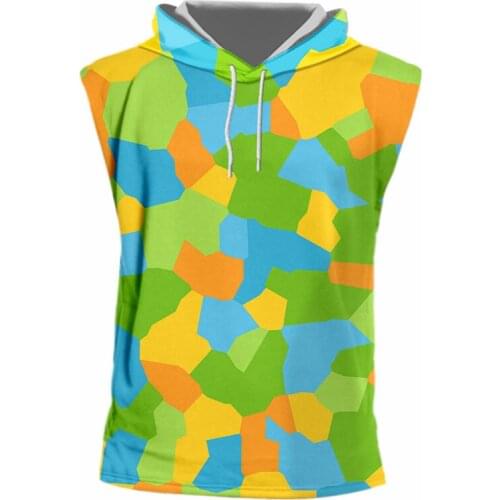 IPFD EU/US Size 3d Print Hoodie Tank Top Rainbow Paint Stitching Streetwear Men Colorful Tie Dye Women Casual Harajuku Vest Top