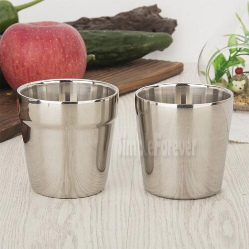 Wholesale 180ml Coffee Mugs Double Layer Tea Cup Wine Cup Scald-proof Tea Mug Stainless Steel Cup Drinkware Kitchen Tools