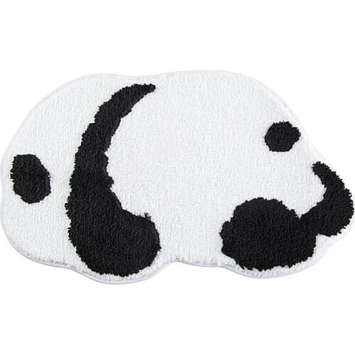 Panda Entrance Floor Mats Plush Dog Cat Carpet For Bathroom Home Cartoon Child Doormat Absorbent Toilet Nonslip Mats Balcony Rug