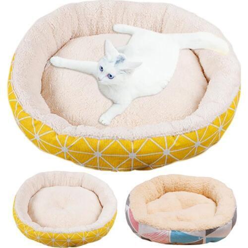 Pet Bed Simple Creative Warm Round Cat Cave Bed Dog Sleeping Bed Pet Cushion