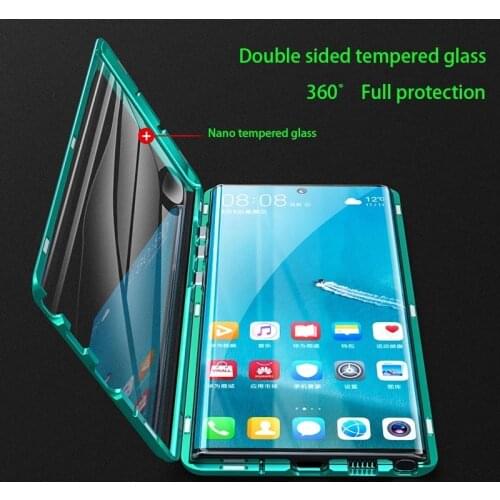 Magnetic Adsorption Metal Case For Xiaomi Redmi Note 9S K30 8 7 5 6 K20 Pro 8T 8A 7 7A Pocophone F1 Tempered Glass Magnet Fundas