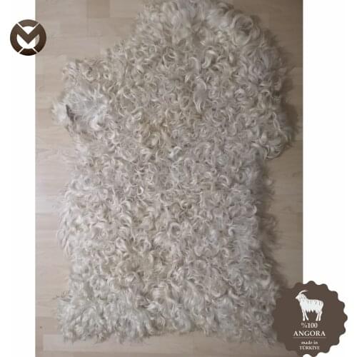 Real Angora Goat Leather 60cmX90cm Rare Size Goat Skin, Angora Goatskin Fur Rug, Decorative 100% Natural Angora Goat Skin