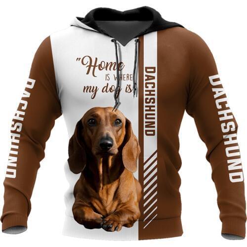 2020 new hot sale Men women DACHSHUND dog limited edition 3d zipper hoodies long sleeve Sweatshirts jacket pullover tracksuit-2